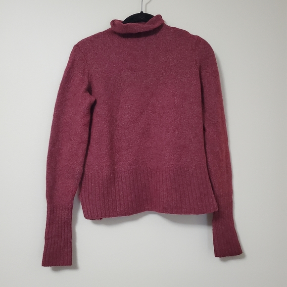 Madewell Inland Turtleneck Sweater in Coziest Yarn Red Marled Size S - Picture 2 of 6